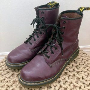 Dr. Martens Purple Leather Boots